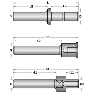Trn talířové frézy s podložkami - S=12, D=M8, L1=47, pro C90061611, C92413000, CMT