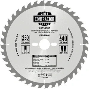 Pilový kotouč na dřevo, Masterpack - D160x2,2 d20 Z40 HW, 10ks, - K16040H-X10, CMT Contractor