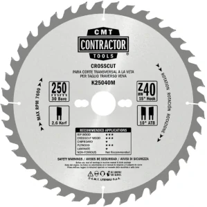 Pilový kotouč na dřevo, Masterpack - D190x2,2 d30 Z24 HW, 10ks, - K19024M-X10, CMT Contractor