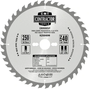 Pilový kotouč na dřevo, Masterpack - D216x2,4 d30 Z24 HW, 10ks, - K21624M-X10, CMT Contractor
