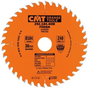Pilový kotouč pro elektronářadí, finální řez - D184x2,6 d16 Z40 HW, - 292.184.40E, CMT Orange