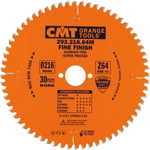 Pilový kotouč pro elektronářadí, finální řez - D216x2,8 d30 Z64 HW -5°Neg, - C29221664M, CMT Orange