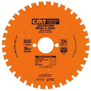 Pilový kotouč na železo - D165x1,6 d30 Z36 HW, - C22603606M, CMT Industrial