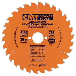 Pilový kotouč na neželezné kovy a plasty - D190x2,6 d30 Z30 HW, - 284.190.30M, CMT Orange