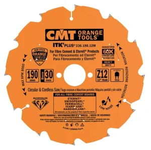 Diamantový pilový kotouč na cementotřískové desky - D210x2,4 d30 Z12, - C23621012M, CMT ITK