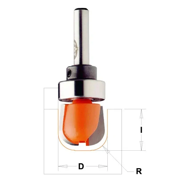 Žlábková fréza s ložiskem - R6,4 D19x16 S=6 HW, C75100211B, CMT