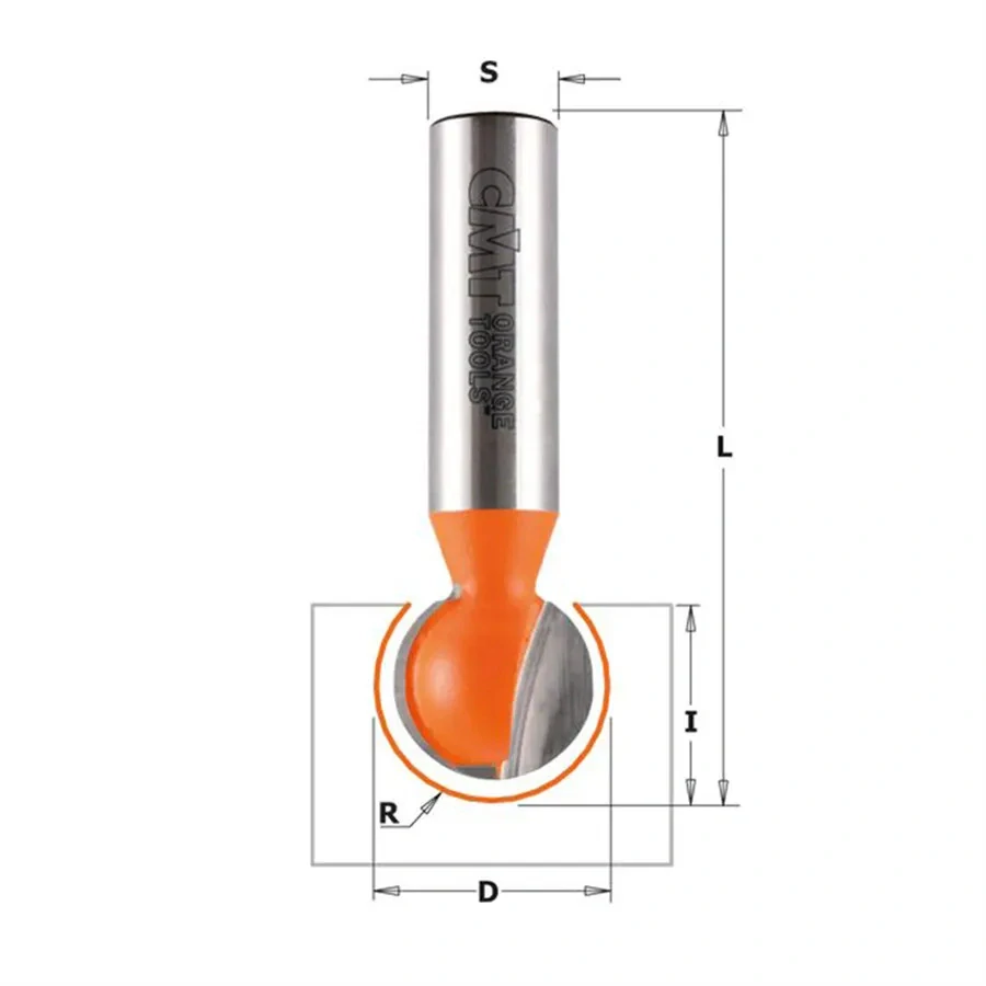 Drážkovací kulová fréza - R7,94 D15,88x14,2 L60,3 S=8, C96815811, CMT