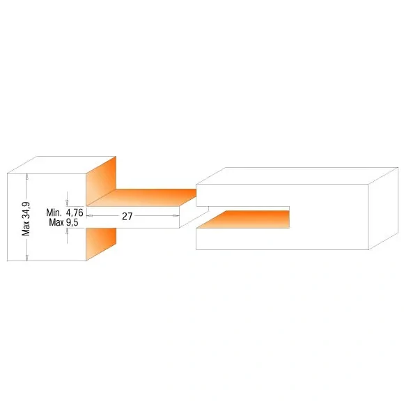 Fréza na výrobu čepu - D75 I44,5 H27 S=12 HW, C90062811, CMT