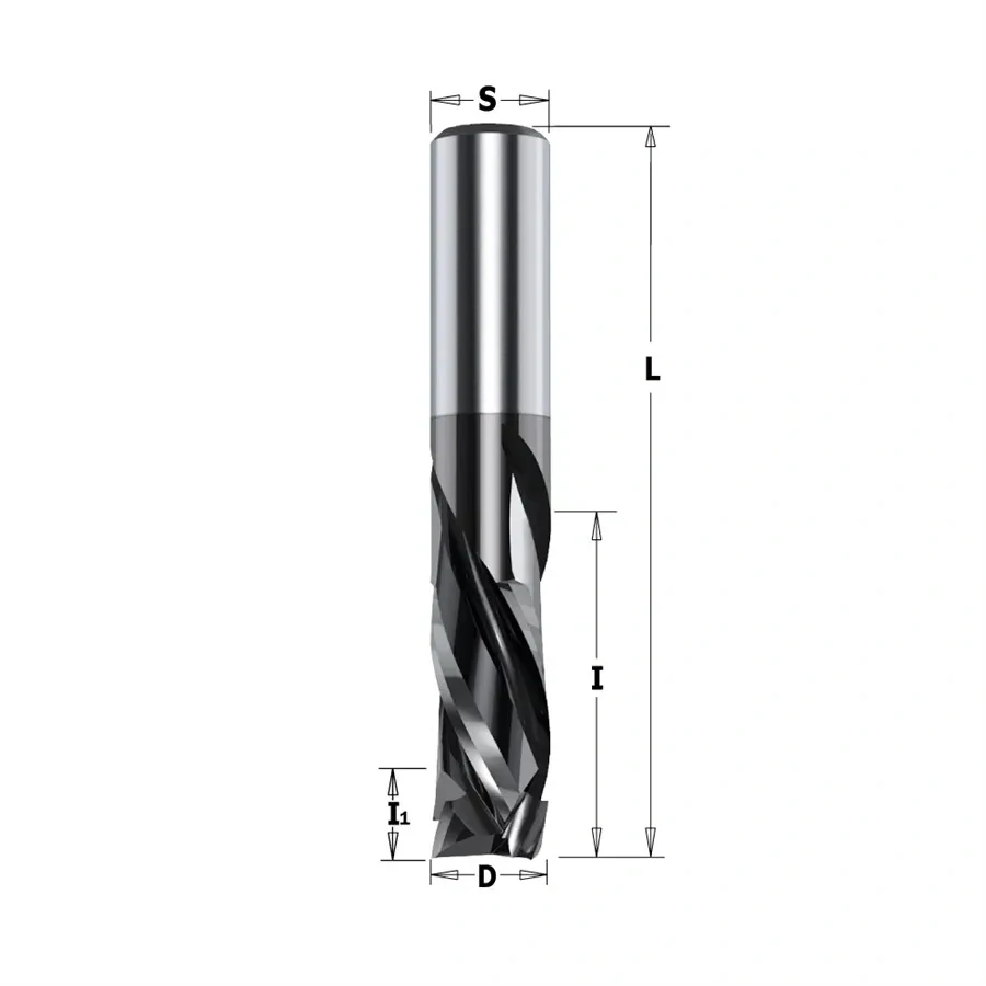 Drážkovací spirálová fréza HWM - D12x25,4 I1=5,2 L83 S=12 Z3+3, C19032041, IGM DLCS Chrome