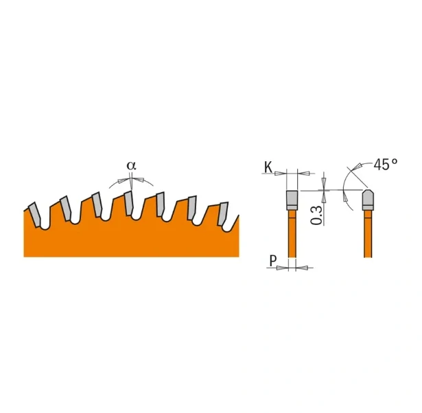 Pilový kotouč na lamino, plast a neželezné kovy - D225x2,8 d30 Z64 HW, - C29622564M, CMT Orange