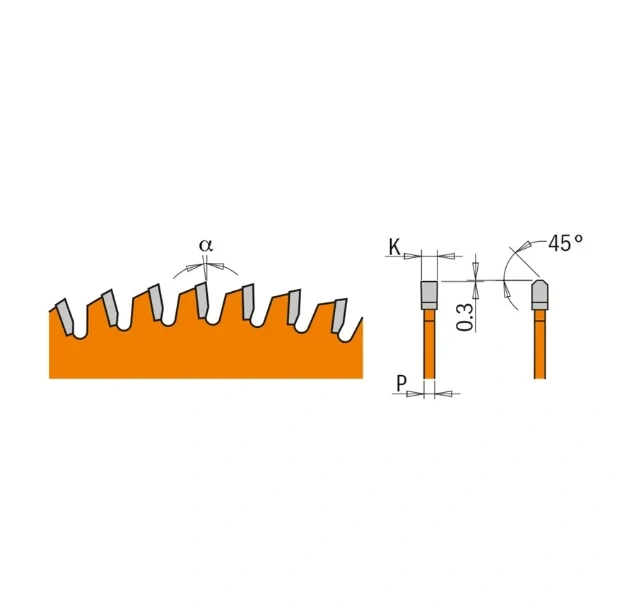 Pilový kotouč na lamino a DTD - D260x2,5 d30 Z64 HW, - C28106511M, CMT Orange XTreme