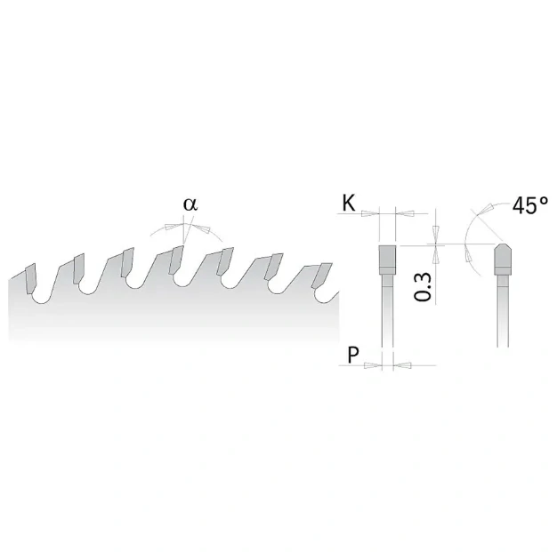 Pilový kotouč na lamino, DTD a MDF - D300x3,2 d30 Z96 HW, - C28169612M, CMT CHROME