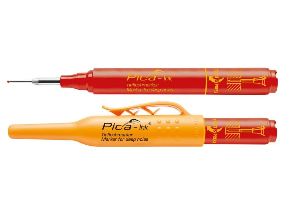 Pica Ink - inkoustový permanentní popisovač do hlubokých otvorů- červená, 15040, Pica