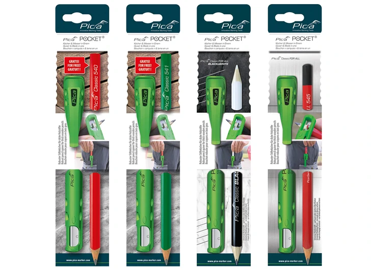 Praktický držák tužky s ořezávátkem v jednom s univerzální tužkou, 50504, Pica POCKET