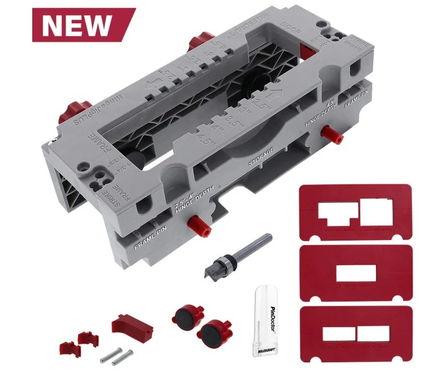 HingeJigPLUS™ – šablona na panty, zámky a protiplechy dveří i rámu, Milescraft, M1229