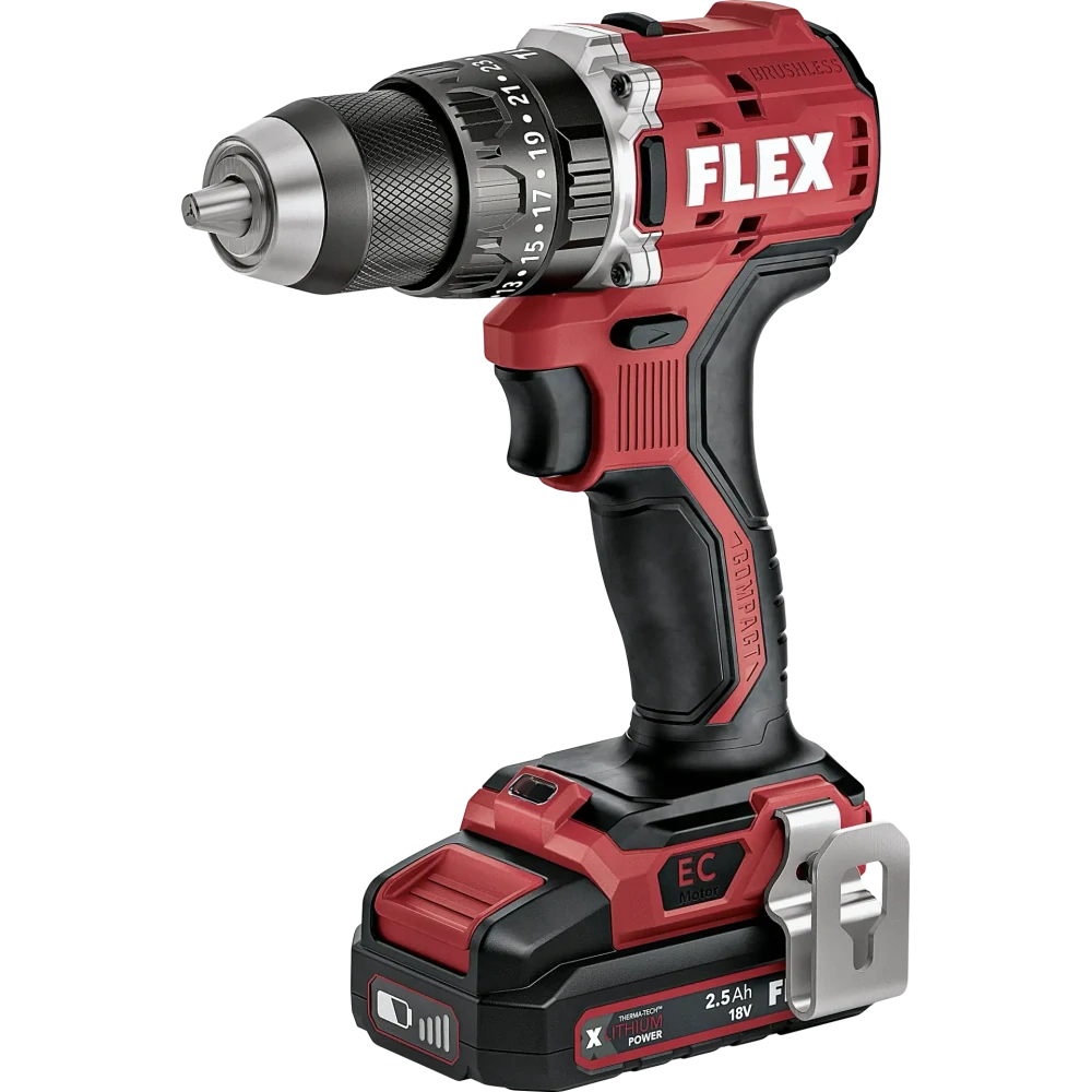Aku-vrtací šroubovák 18 V, 2-rychlostní, PD 2G 18.0-EC LD/2.5 Set, FLEX