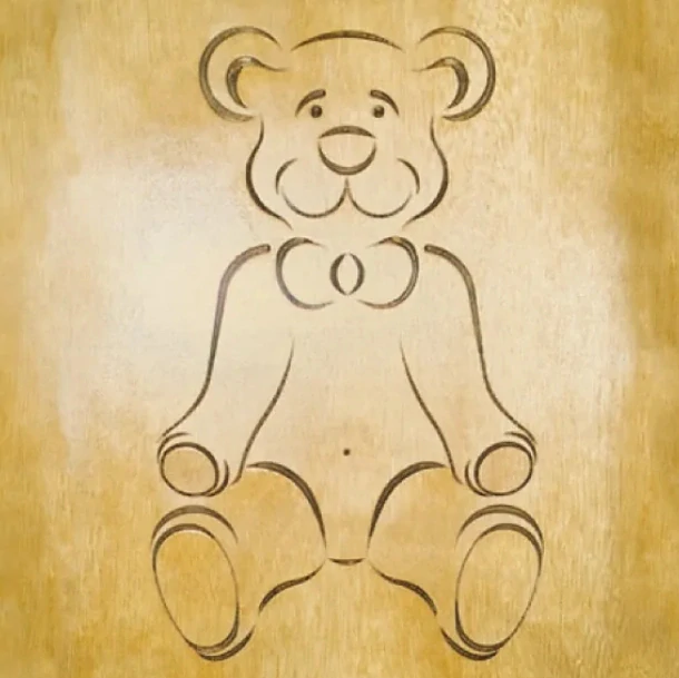 Šablona na ornamenty na dvířka MEDVĚD 394x203mm, CRCS-906, CMT 