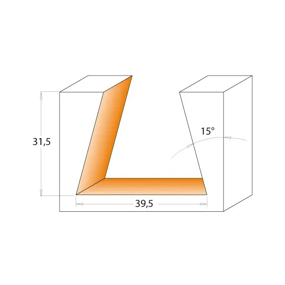Rybinová žiletková fréza pro střešní trámy - 15° D39,5x31,5 S=M12x1 HW, C66439511, CMT