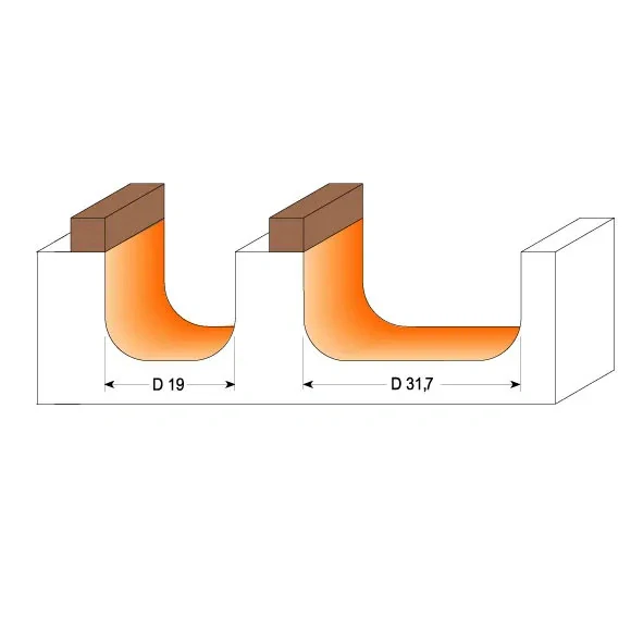 Žlábková fréza s ložiskem - R6,4 D19x16 S=6 HW, C75100211B, CMT