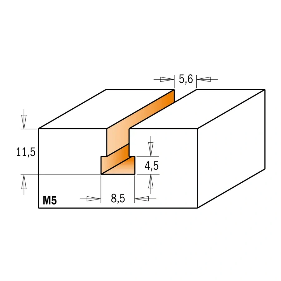 Fréza na cylindrické drážky HW - D9,5x11 d4,8 S=8 Z1, C95000111, CMT
