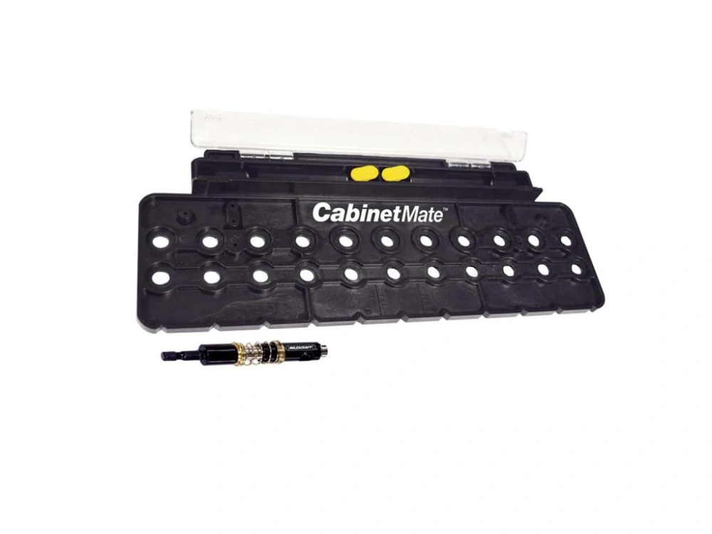Přípravek na vrtání policových podpěr, Milescraft, CabinetMate, M1366B