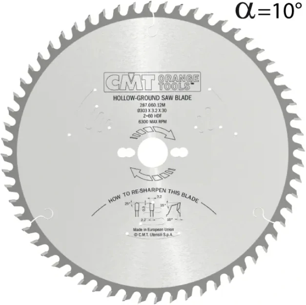 Pilový kotouč na lamino bez předřezu - D303x3,2 d30 Z60 HW -6°Neg, - C28706112M, CMT Industrial C287