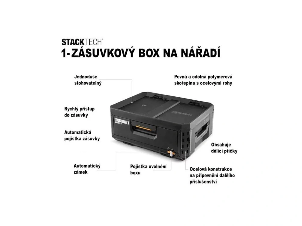 Box na nářadí 1x zásuvka, TB-B1-D-30-1, Toughbuilt StackTech®