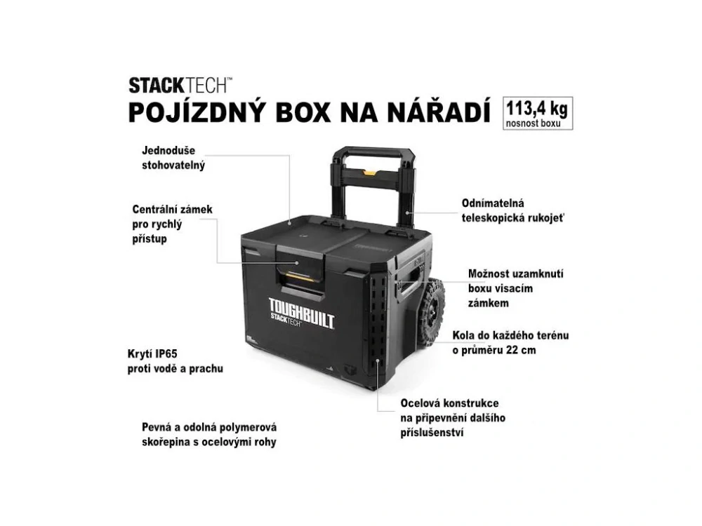 Pojízdný box na nářadí, TB-B1-B-70R, Toughbuilt StackTech®