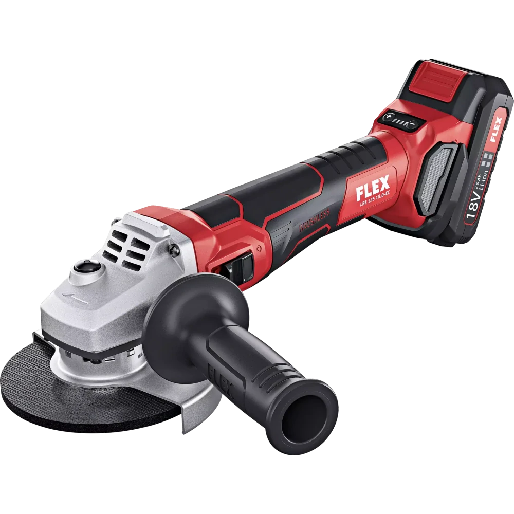 Aku-úhlová bruska s variabilními otáčkami a brzdou 18,0 V, 125 mm, LBE 125 18.0-EC/5.0 Set, FLEX