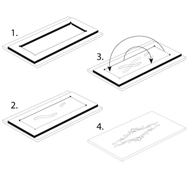 Sada na ornamenty, fréza 3D S=8mm, šablona KLASIK s rámem, CRCS-START1, CMT 