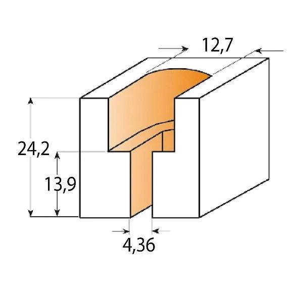 Fréza na vruty - D12,7x24,2 d4,36x13,9 S=8 HW, C91310111, CMT