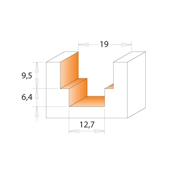 Dvojdrážková fréza čelní - D16,3 d12,3 I16 L80 S=8 Z2, C96512211, CMT
