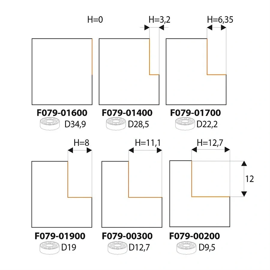 Falcovací žiletková fréza - H12,7 D34,9x12 L55 S=6,35 HW, F049-35551, IGM