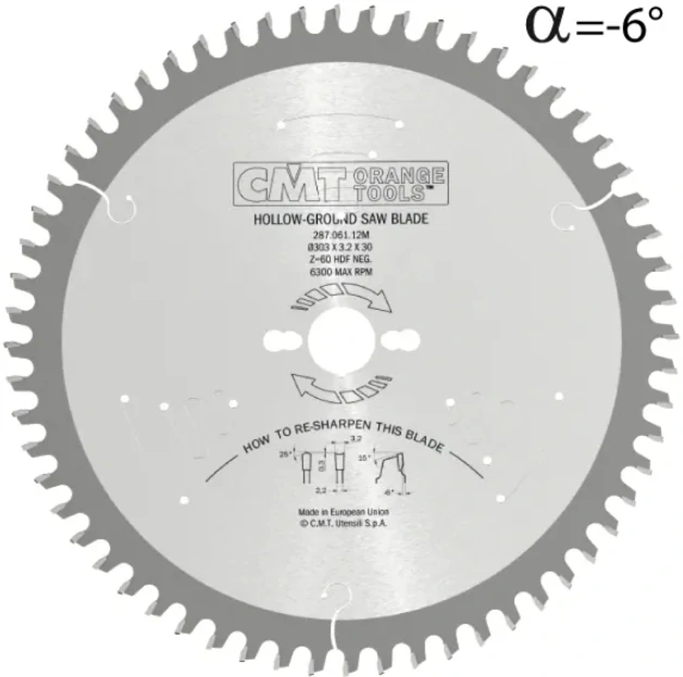 Pilový kotouč na lamino bez předřezu - D220x3,2 d30 Z42 HW -6°Neg, - C28704309M, CMT Industrial C287