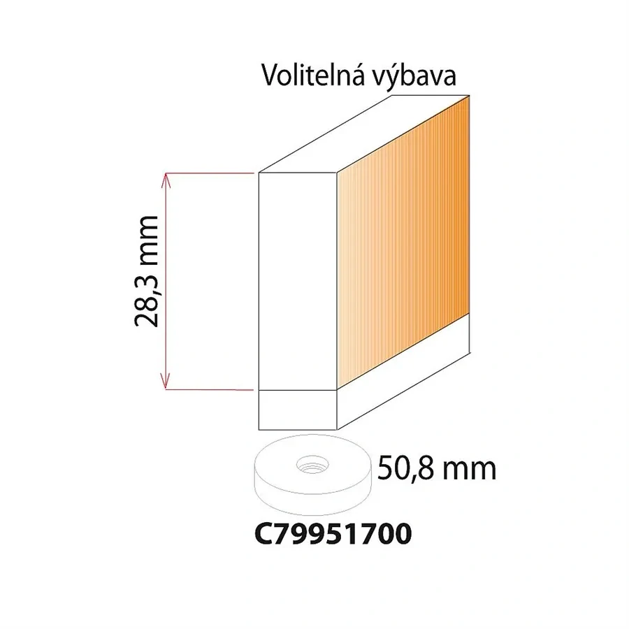 Velká falcovací fréza - H16 D50,8x28,3 L87 S=12 HW, F049-50821, IGM