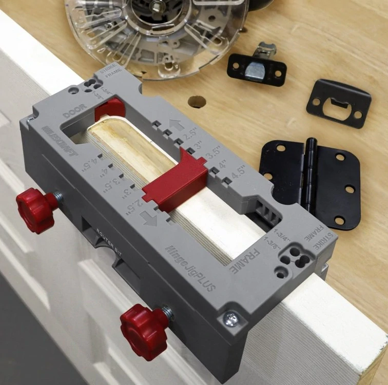 HingeJigPLUS™ – šablona na panty, zámky a protiplechy dveří i rámu, Milescraft, M1229