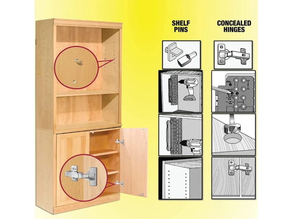 Přípravek na vrtání policových podpěr, Milescraft, CabinetMate, M1366B