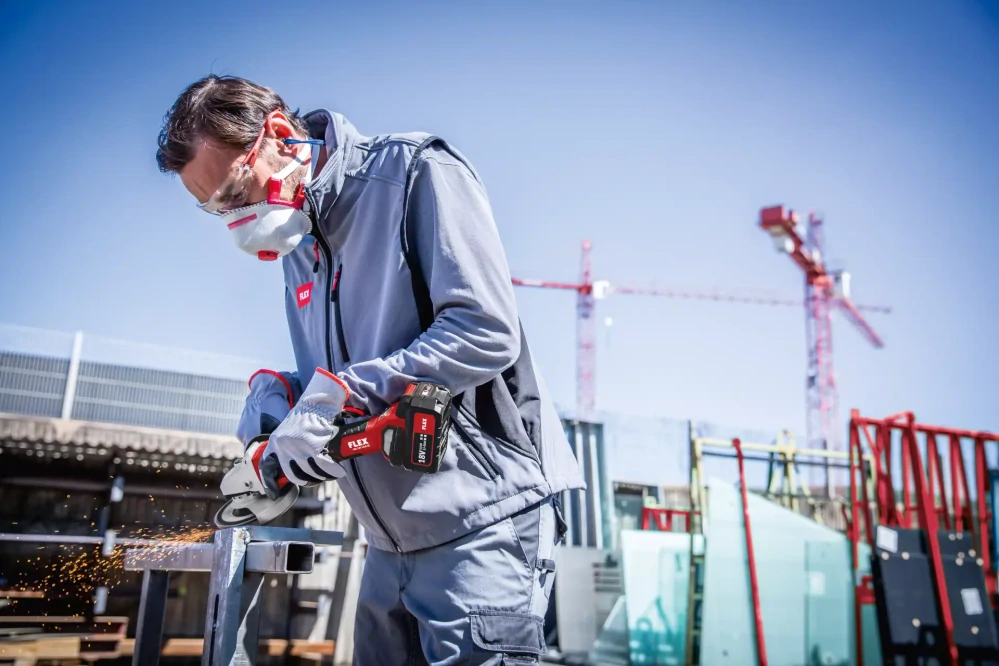 Aku-úhlová bruska s variabilními otáčkami a brzdou 18,0 V, 125 mm, LBE 125 18.0-EC/5.0 Set, FLEX