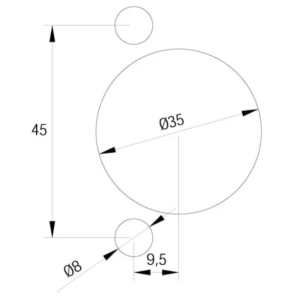 Vrtací hlava 45-9,5mm pro závěsy BLUM, FMB4595, IGM 
