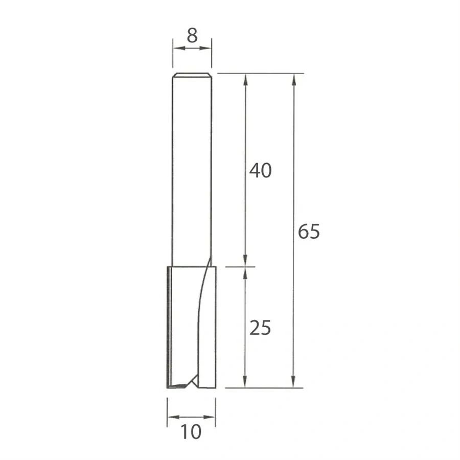 Drážkovací fréza - D10x25 L65 S=8 HW, M100-10081, IGM