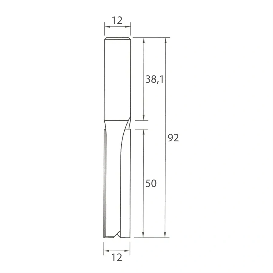 Drážkovací fréza - D12x50 L92 S=12 HW, M100-12521, IGM