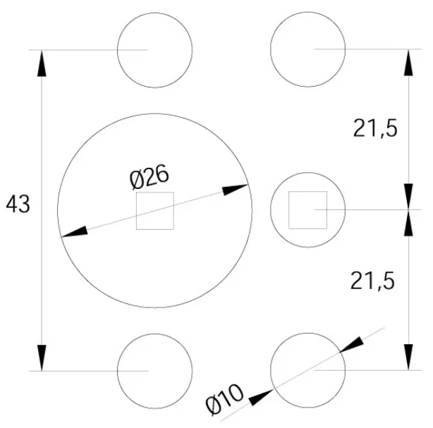 Vrtací hlava 43mm pro Euro kliky, FMB4300, IGM 
